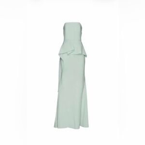 Roland Mouret wool maxi dress strapless peplum dress